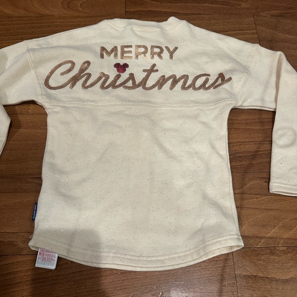 Disney Festive Sequin Cream Long Sleeve Spirit Jersey Sweatshirt - Picture 2 of 5